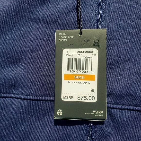 Under Armour Golf 1/4 Zip Pullover Mens Size S Navy Blue UA Storm Midlayer NWT - Picture 9 of 11